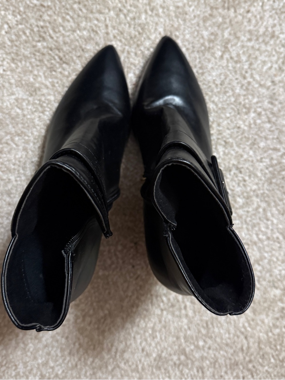 Classic Black Pointed Toe Ankle Boots - Women